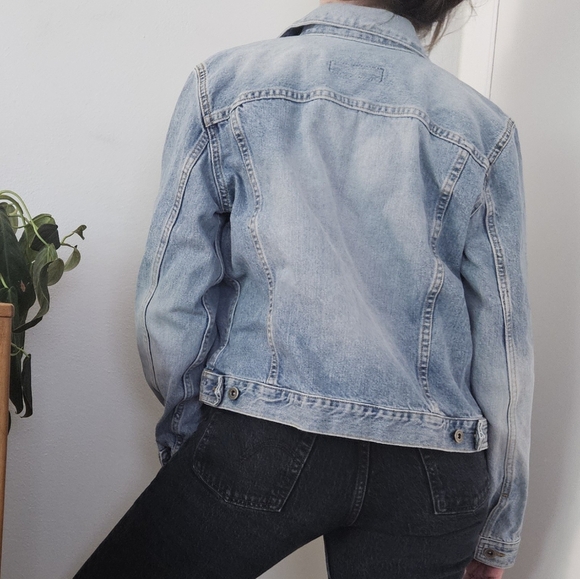vtg liz claiborne denim grunge 90s y2k boho indie urban oversized jean jacket - Picture 4 of 7